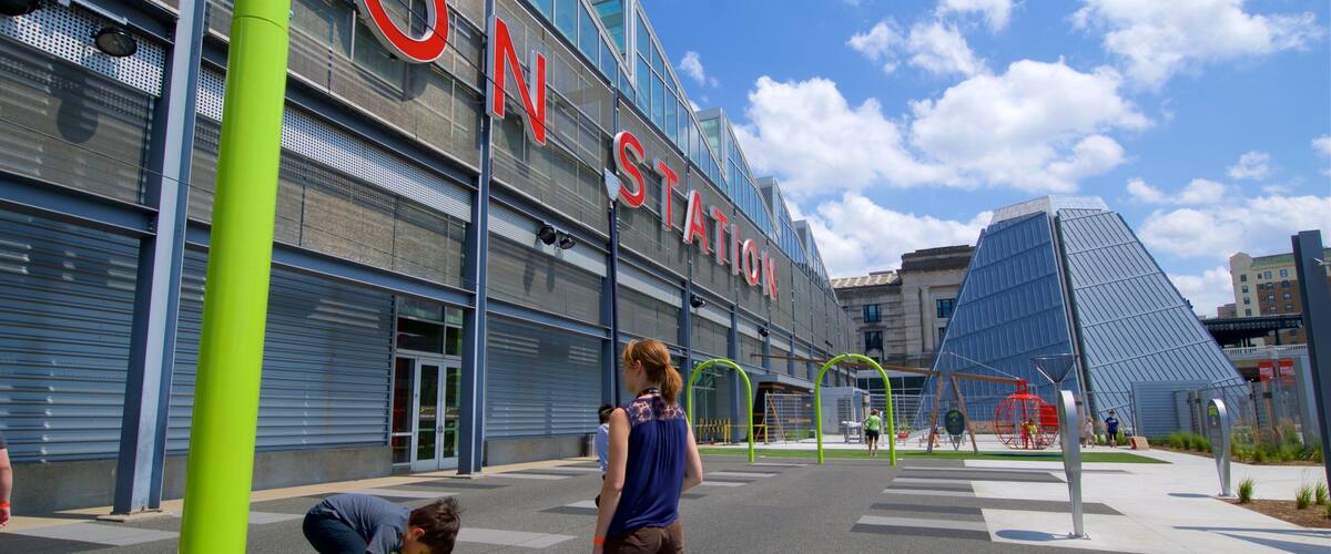 Science City at Union Station which includes a playground, signage and a park