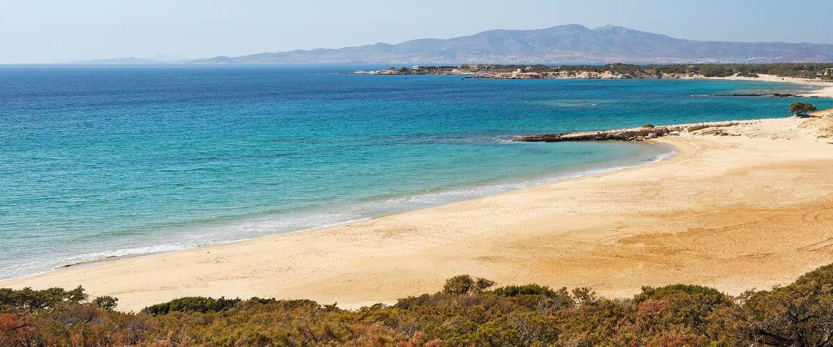 Pyrgaki beach in Naxos island, Greece