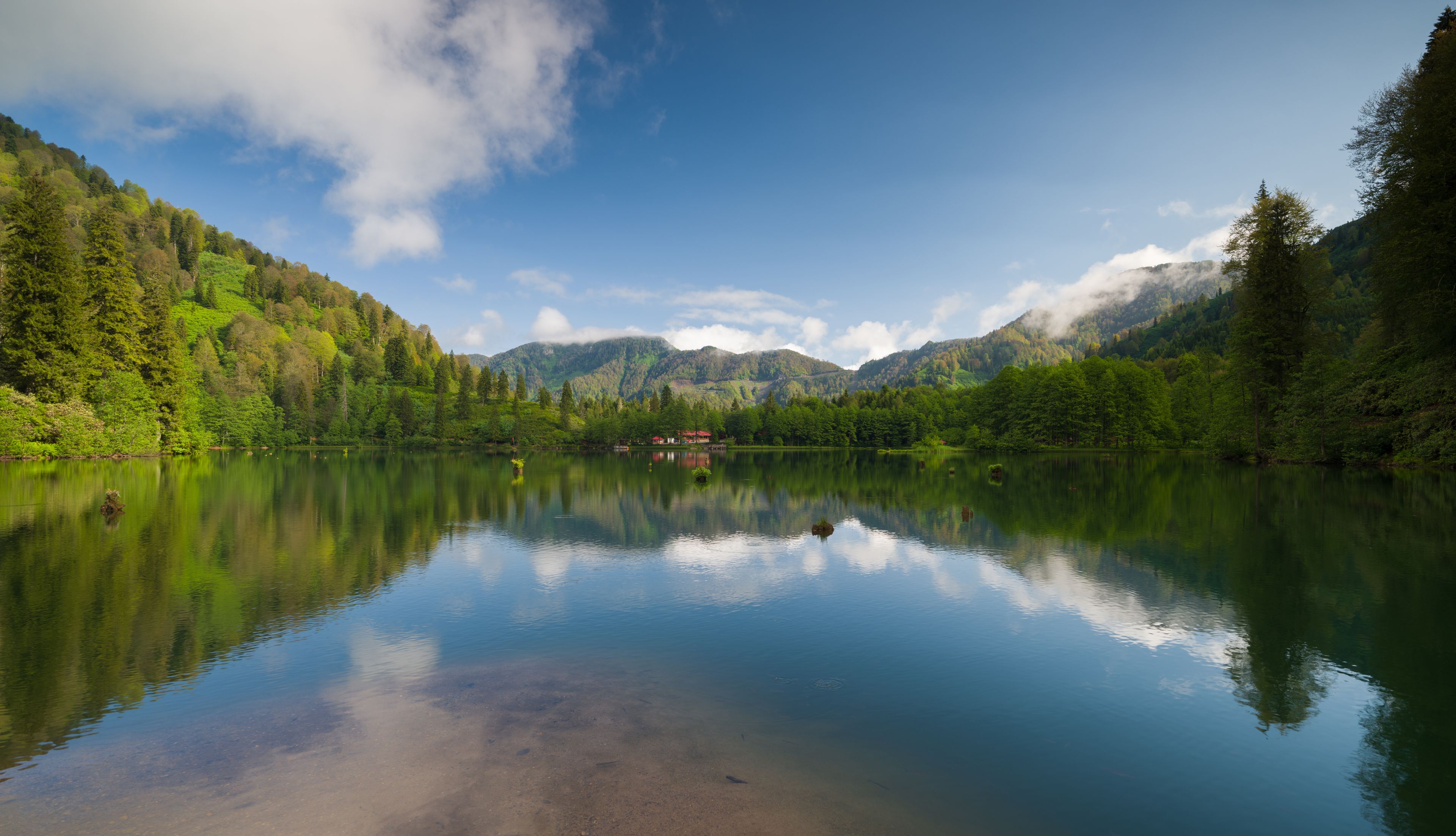 Black Lake. Beautiful lake view on a spring day. Borcka Karagol ( Turkish; Karagöl )nature park. Turkey's most popular travel destinations. Wonderful nature view. Artvin, Turkey