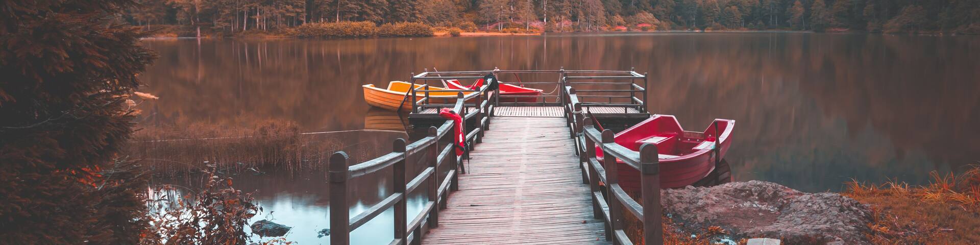 Soft autumn landscape view of Karagol (Black lake) a popular destination for tourists,locals,campers and travelers in Eastern Black Sea,Savsat, Artvin, Turkey.