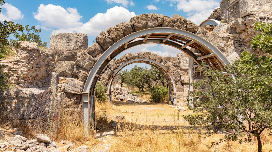 Ancient city view and ruins of Alexandria Troas in Çanakkale province of Turkey