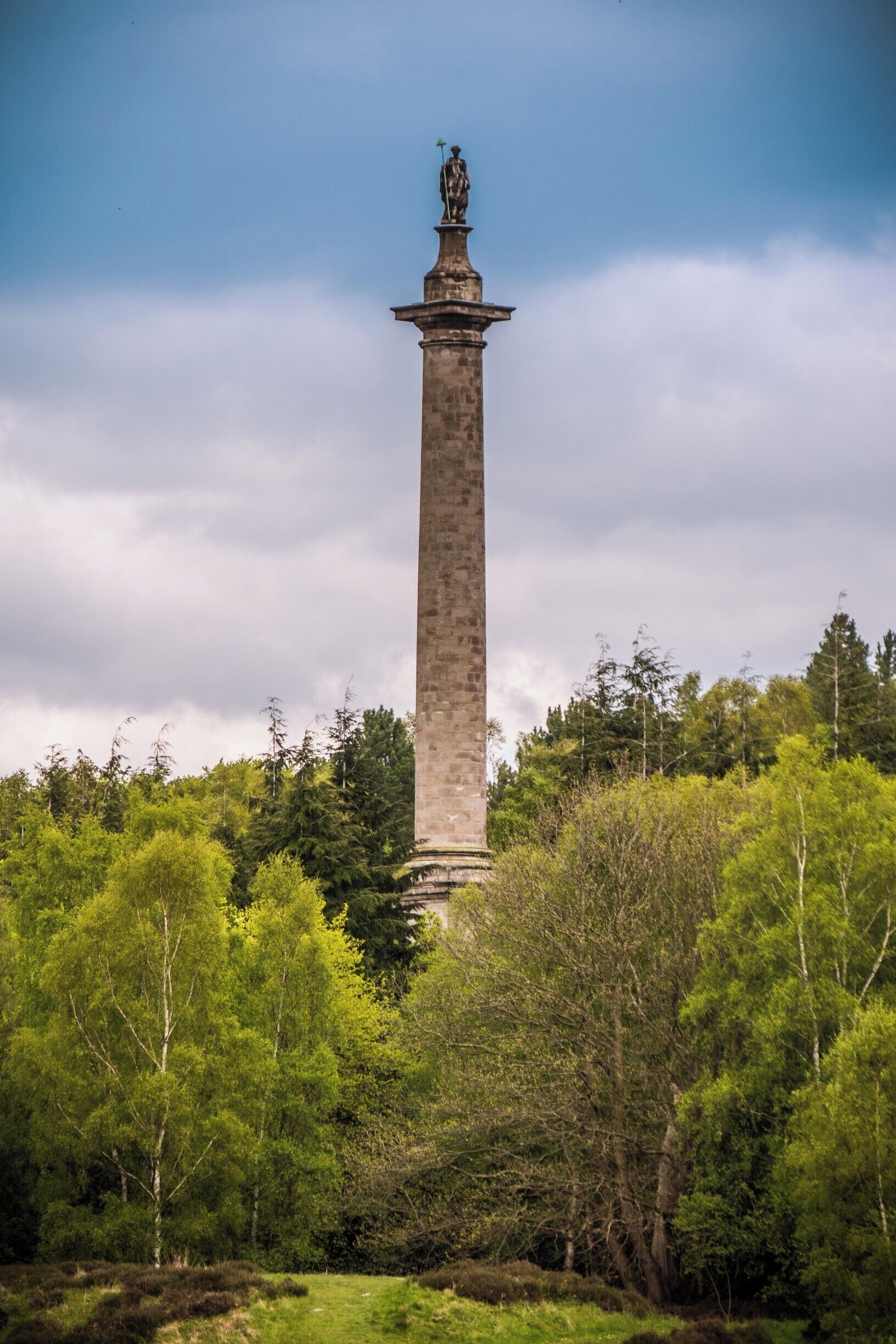 The 146 feet high Liberty Statue at Gibside.