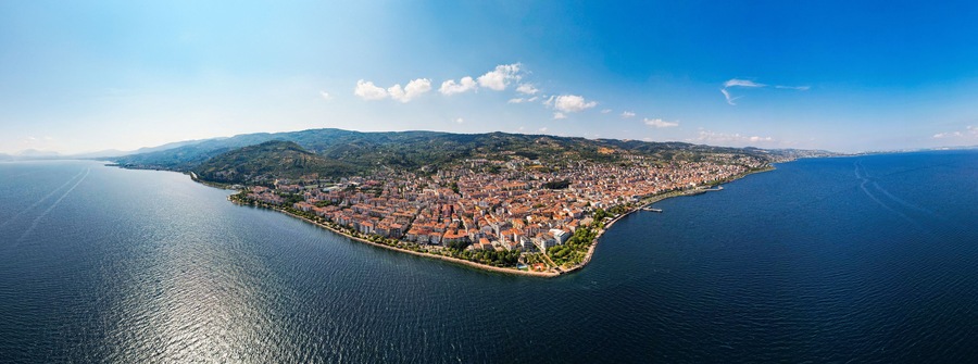Karamursel, Kocaeli, Turkey. Karamursel is a town and district located in the province of Kocaeli. Aerial shot with drone.