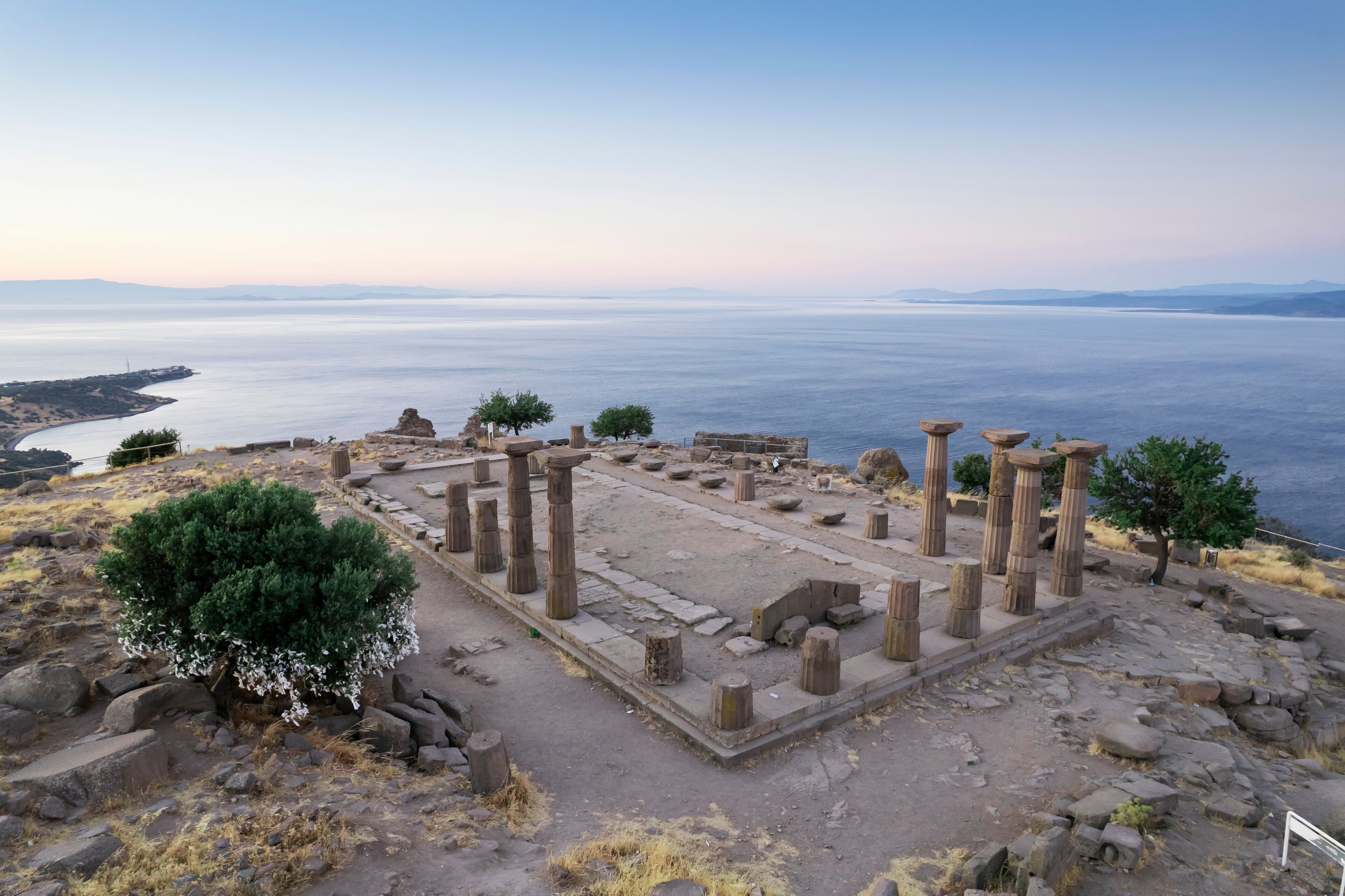 Assos Ancient City Drone shooting, Assos Behramkale, Canakkale Turkey