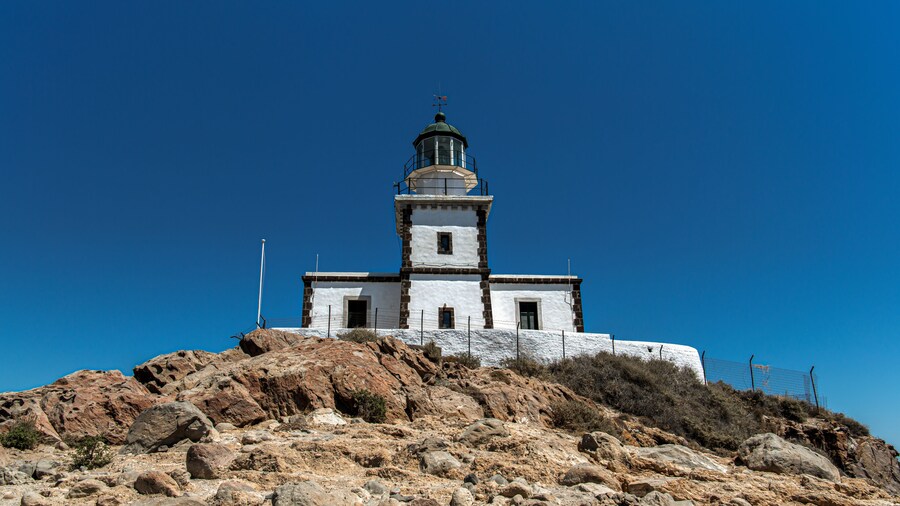 lighthouse in Akrotiri Santorini Greece