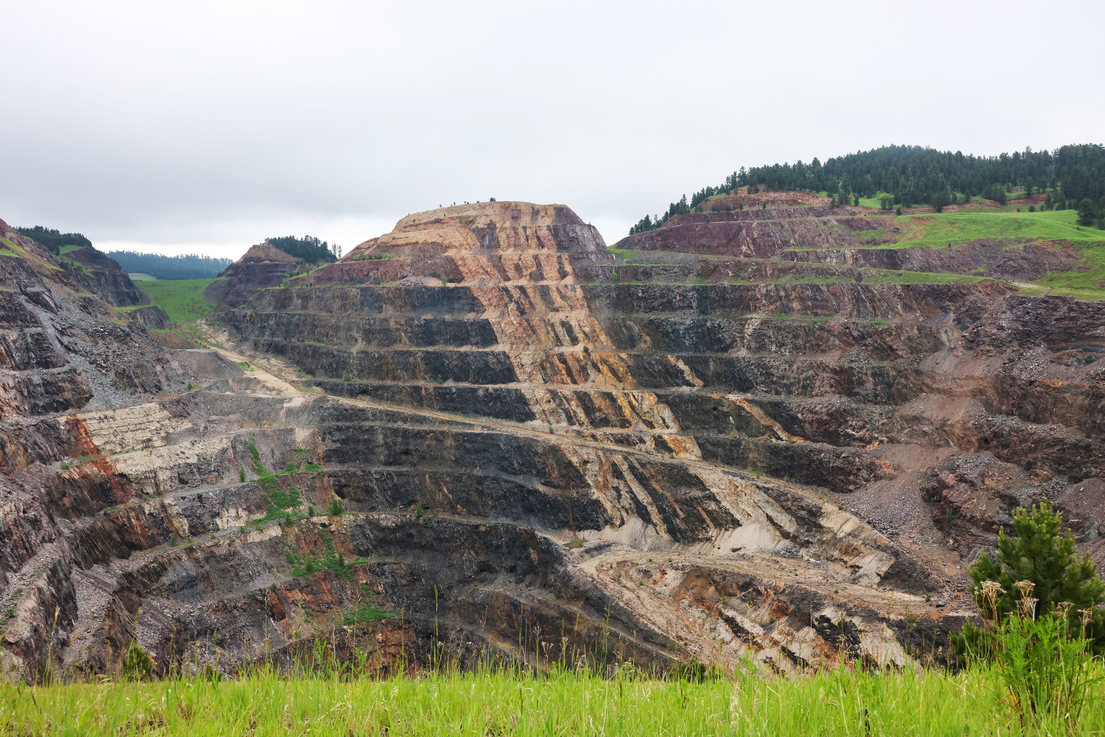 The Homestake mine pit in Lead, South Dakota, USA