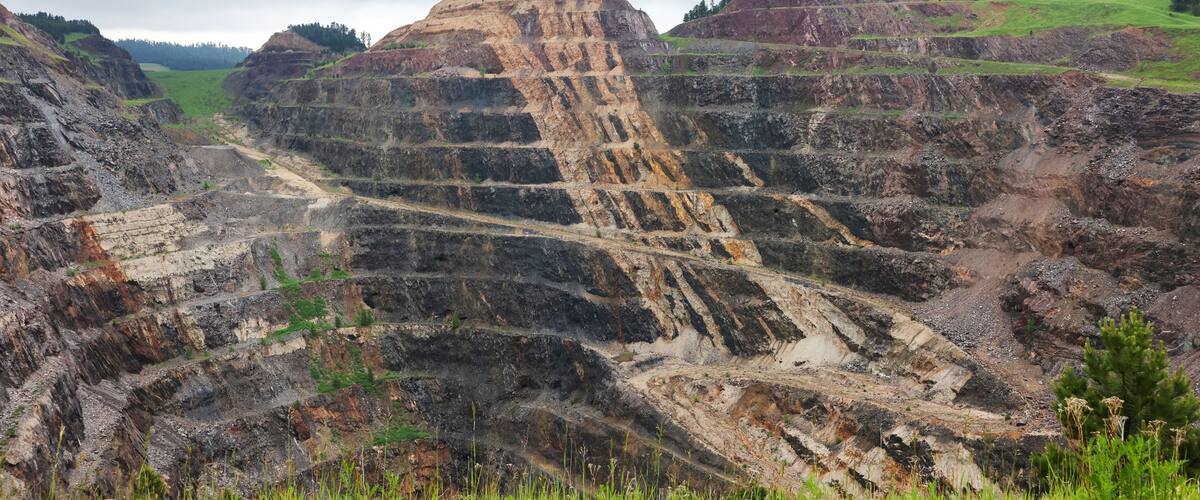 The Homestake mine pit in Lead, South Dakota, USA