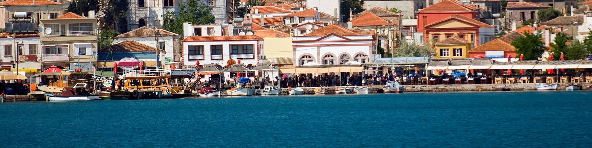 Scenic view of Cunda ( Alibey ) Island , Ayvalik Turkey.