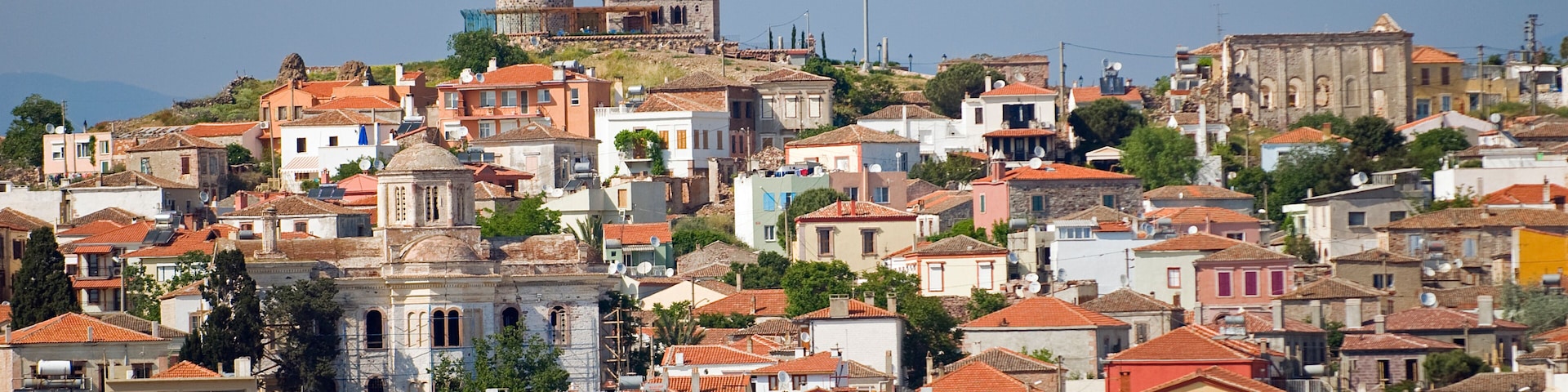 Scenic view of Cunda ( Alibey ) Island , Ayvalik Turkey.