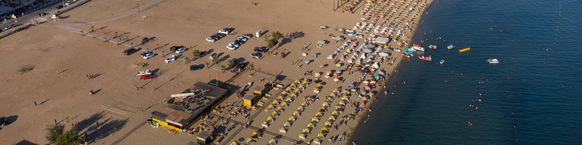 Ayvalik, Sarimsakli, the most popular beach of Ayvalik, Sarimsakli Beach, Ayvalik, Turkey. High quality photo