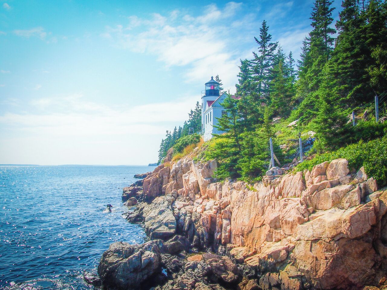 Bass Harbor Head Lighthouse is located on one of the many beautiful shorelines that line Acadia National Park in Maine, USA. It's easily accessed by car - this picture was taken from a rocky beach that's reached via a steep but short wooden stairway.

#NationalPark
