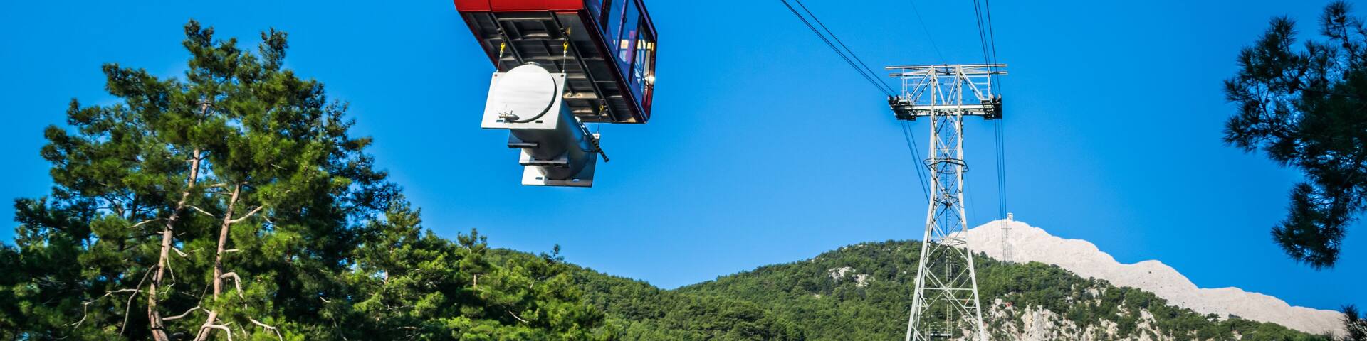 Cable car on ropeway leading to Tahtali mountain, Turkey, kemer