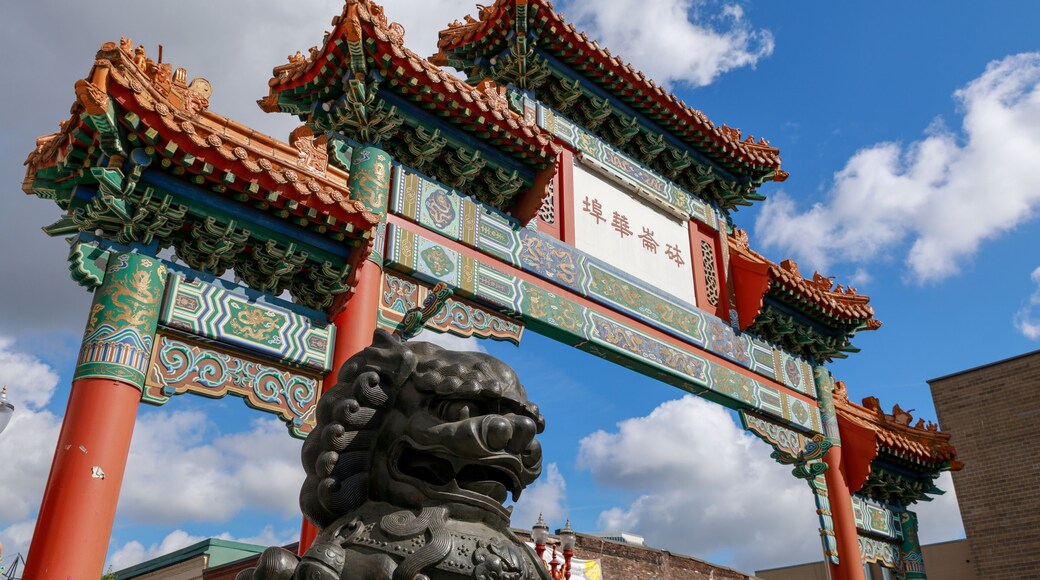 The ornate entrance to the Chinatown area of Portland, Oregon on Burnside Street