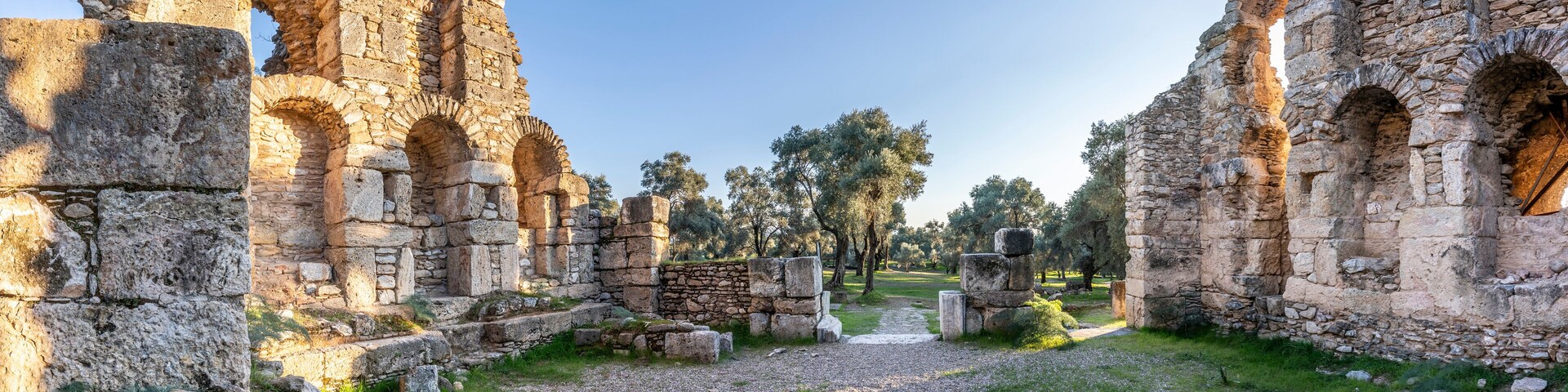 The Nysa Ancient City view in Sultanhisar Town of Turkey