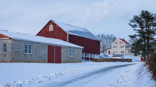 Snowy country land in southern york county in pennsylvania