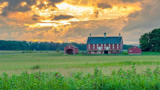 Dramatic Sunset at the Codori Barn in Gettysburg, Pennsylvania
