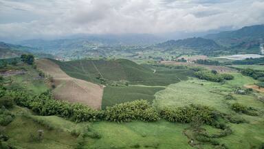 Paisaje Caldense, Chinchina Caldas Colombia, vista aerea del município