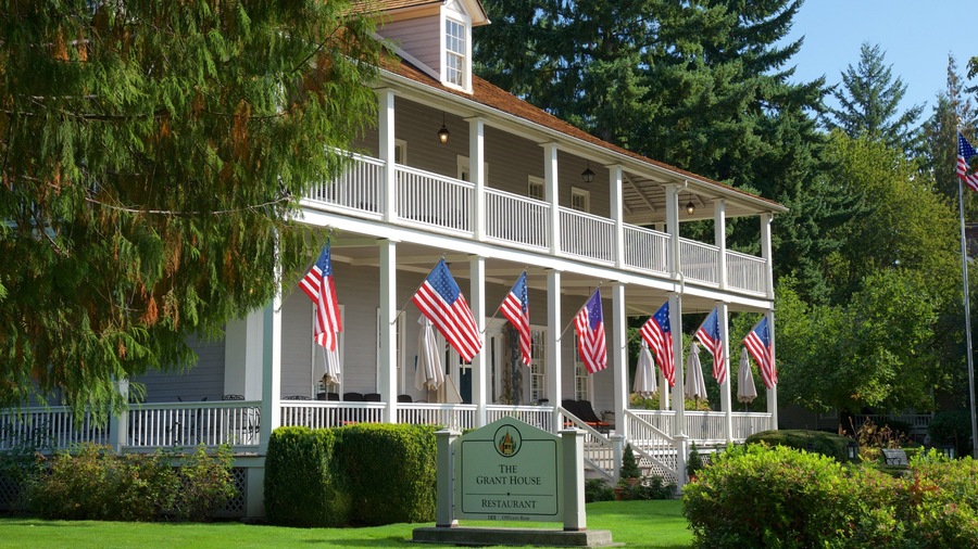 Officers Row showing heritage architecture and a house