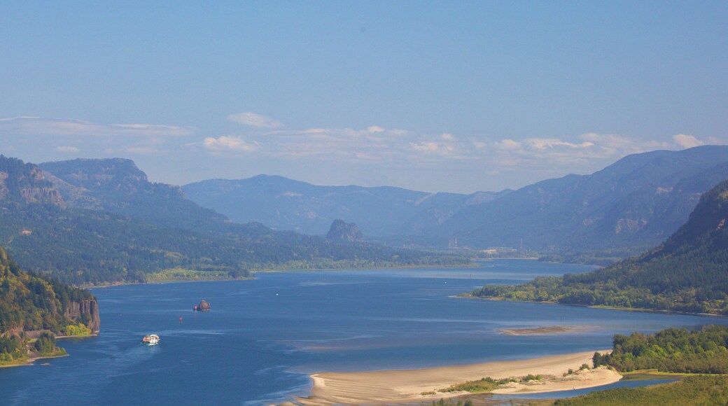 Chanticleer Point which includes mountains, landscape views and a river or creek