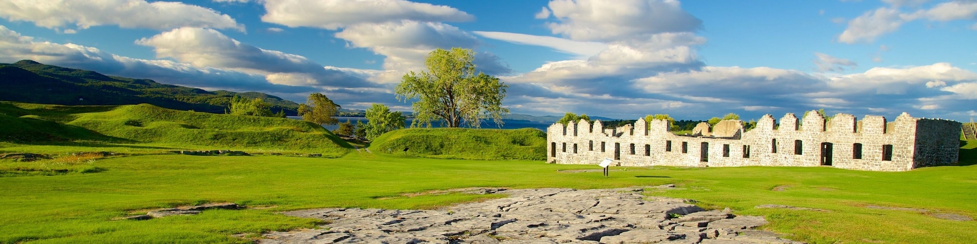 Crown Point State Historic Site featuring a ruin and a garden