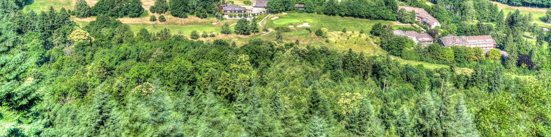 Black Forest in Germany view of the Golf Club, Fremersberg, and Rhine Valley