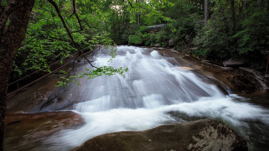 This is such a cool place. It is a swimming hole. you can slide down the entire waterfall and swim in the pool at the bottom. on the left is the path to get back to the top.
