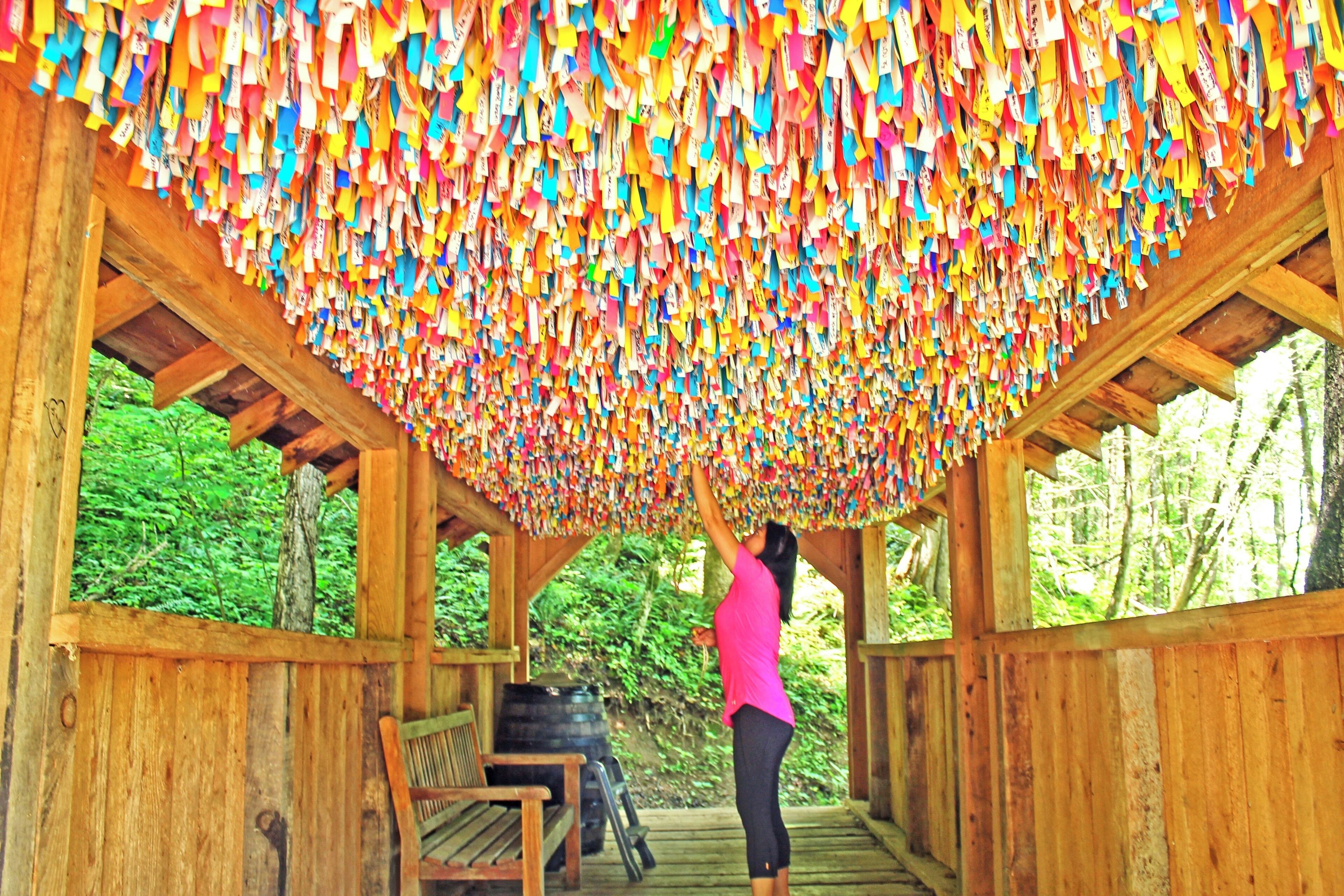 Visited the Whispering Winds Covered Bridge. Home to thousands of wishes hanging from the ceiling. 
🎋 I wish..i wish.. i wish 🤔😊