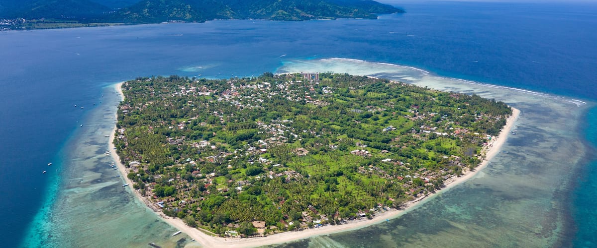 This is Gili Air, from 500m up