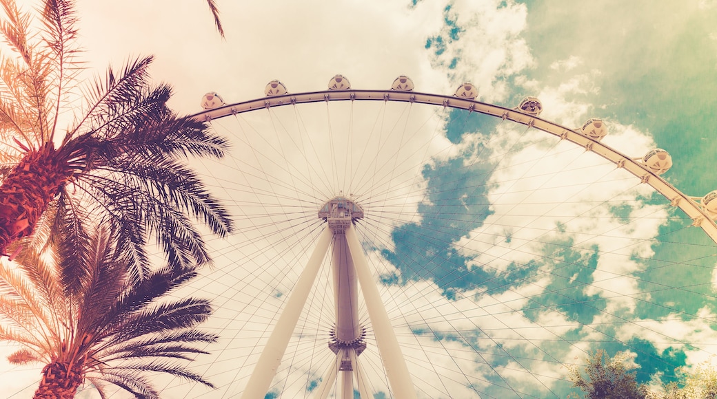 High Roller Ferris wheel with vintage retro filter, Las Vegas Nevada