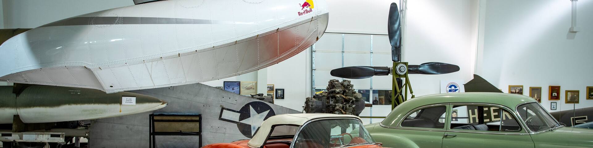Tennessee Museum of Aviation featuring aircraft, interior views and heritage elements
