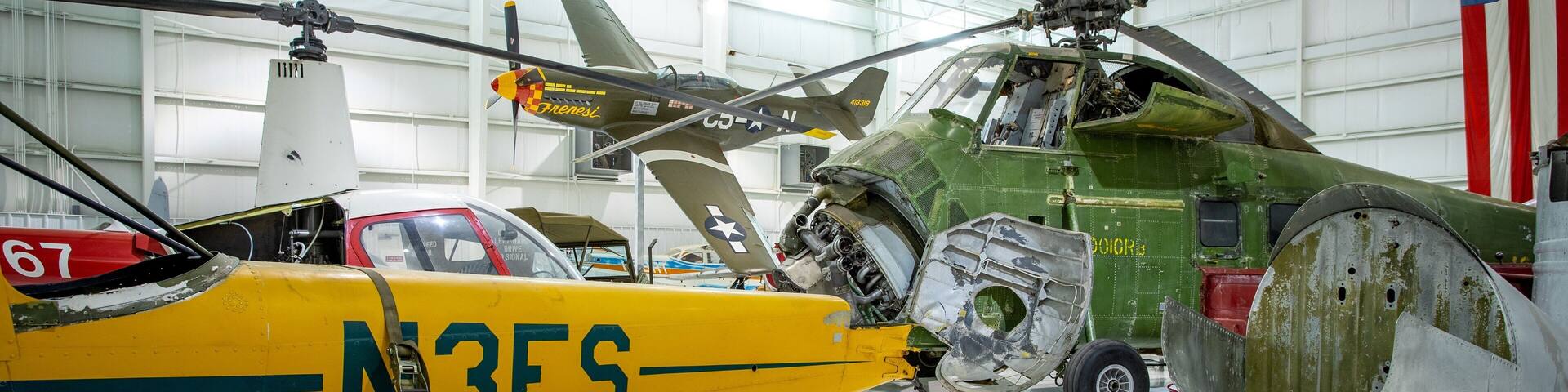 Tennessee Museum of Aviation showing aircraft, heritage elements and military items