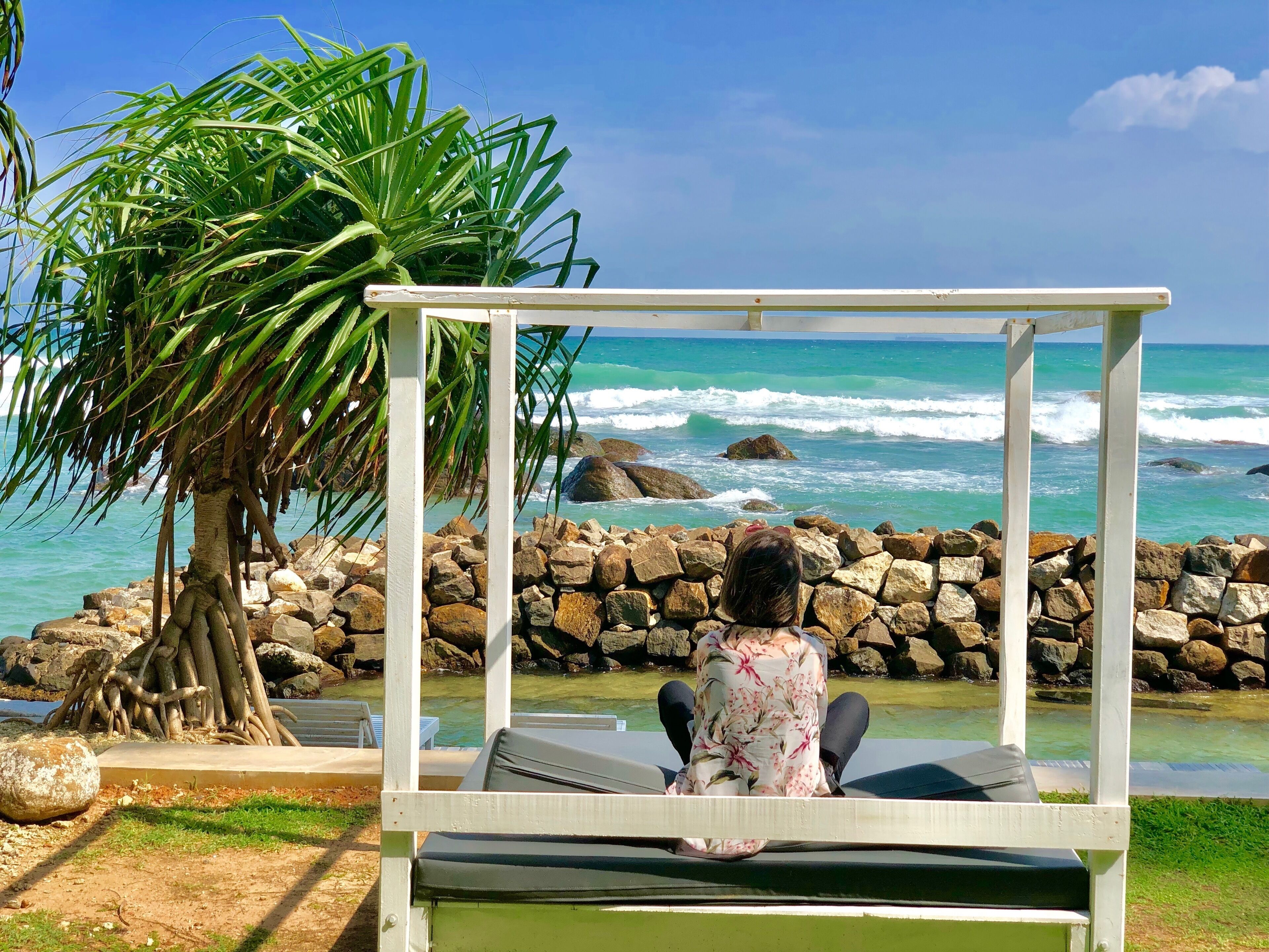 Enjoying the sea view at the hotel 