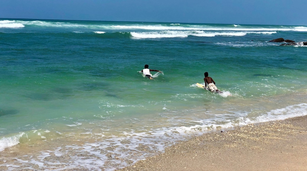 Local kids going out for surfing