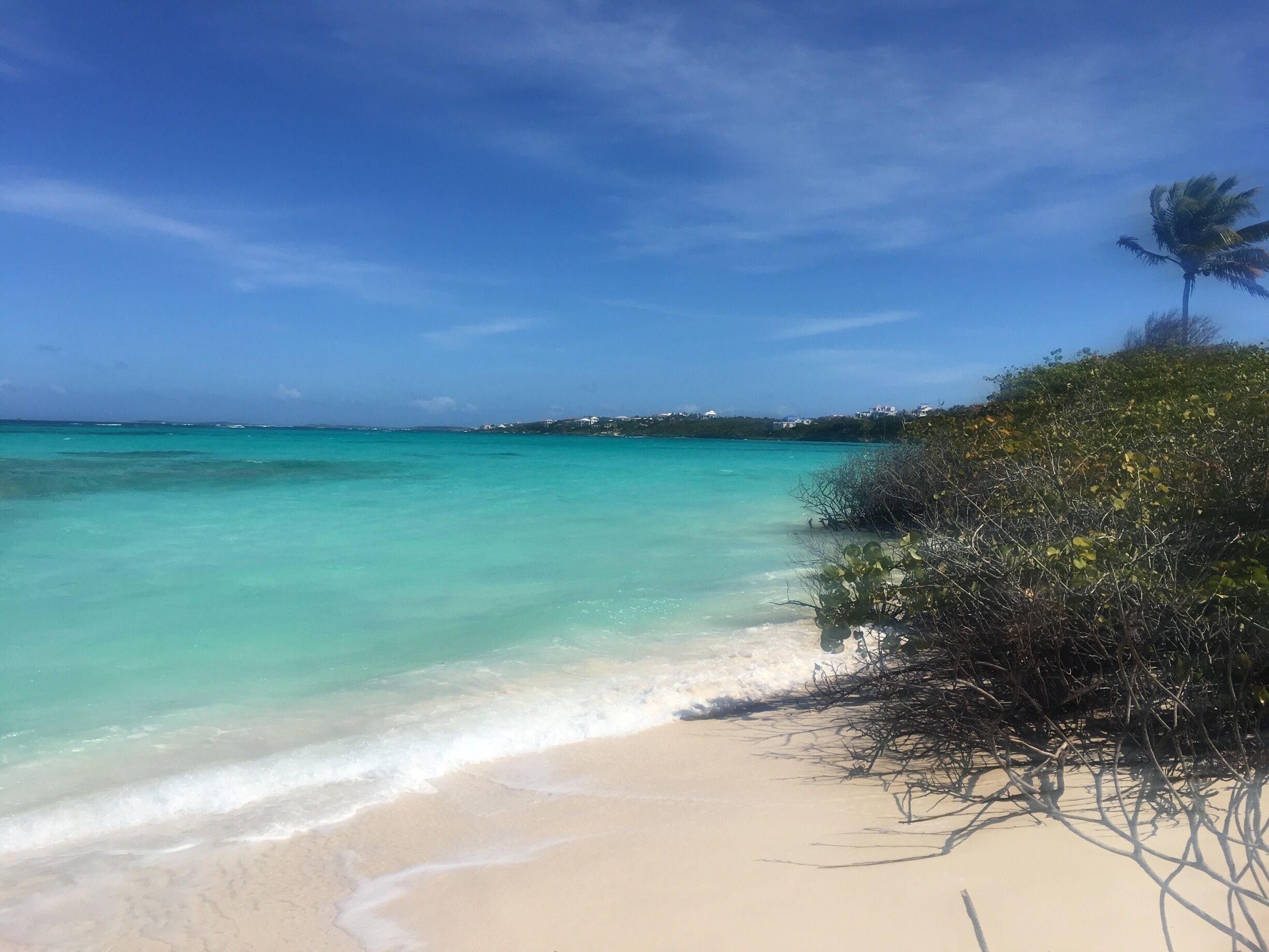 Never ever seen such deep turquoise blue in my life. Northern end of Shoal Bay, one of the most famous beaches of the Caribbean.