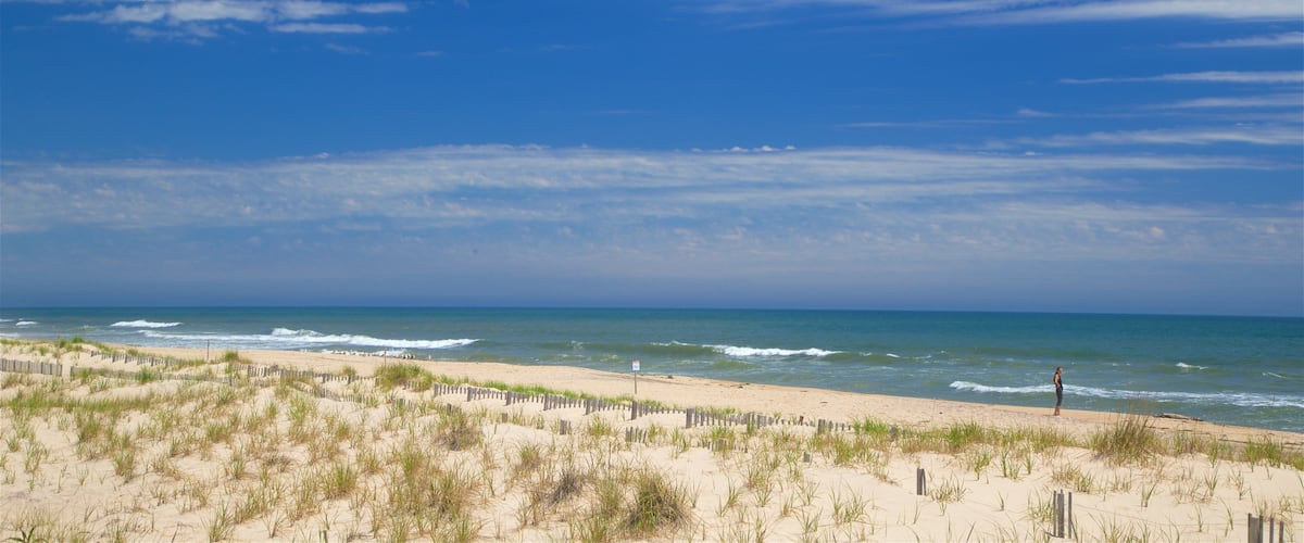 Cooper\'s Beach showing a sandy beach and general coastal views