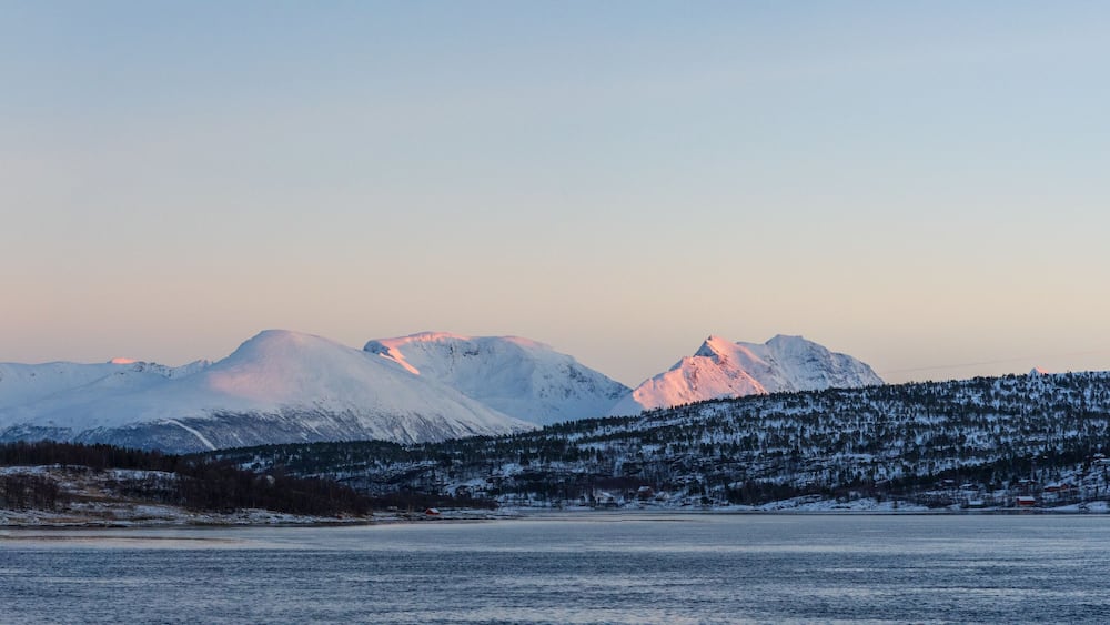 panorama of the mountains at Balsfjord, Troms, Norway