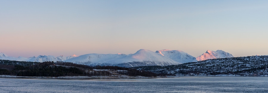 panorama of the mountains at Balsfjord, Troms, Norway