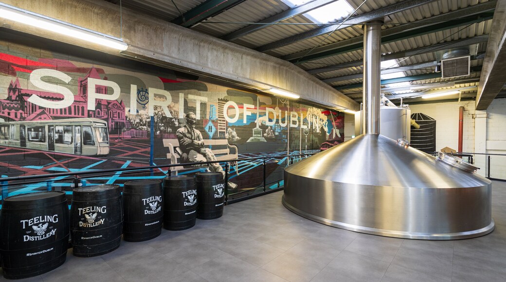 Teeling Whiskey Distillery which includes signage and interior views