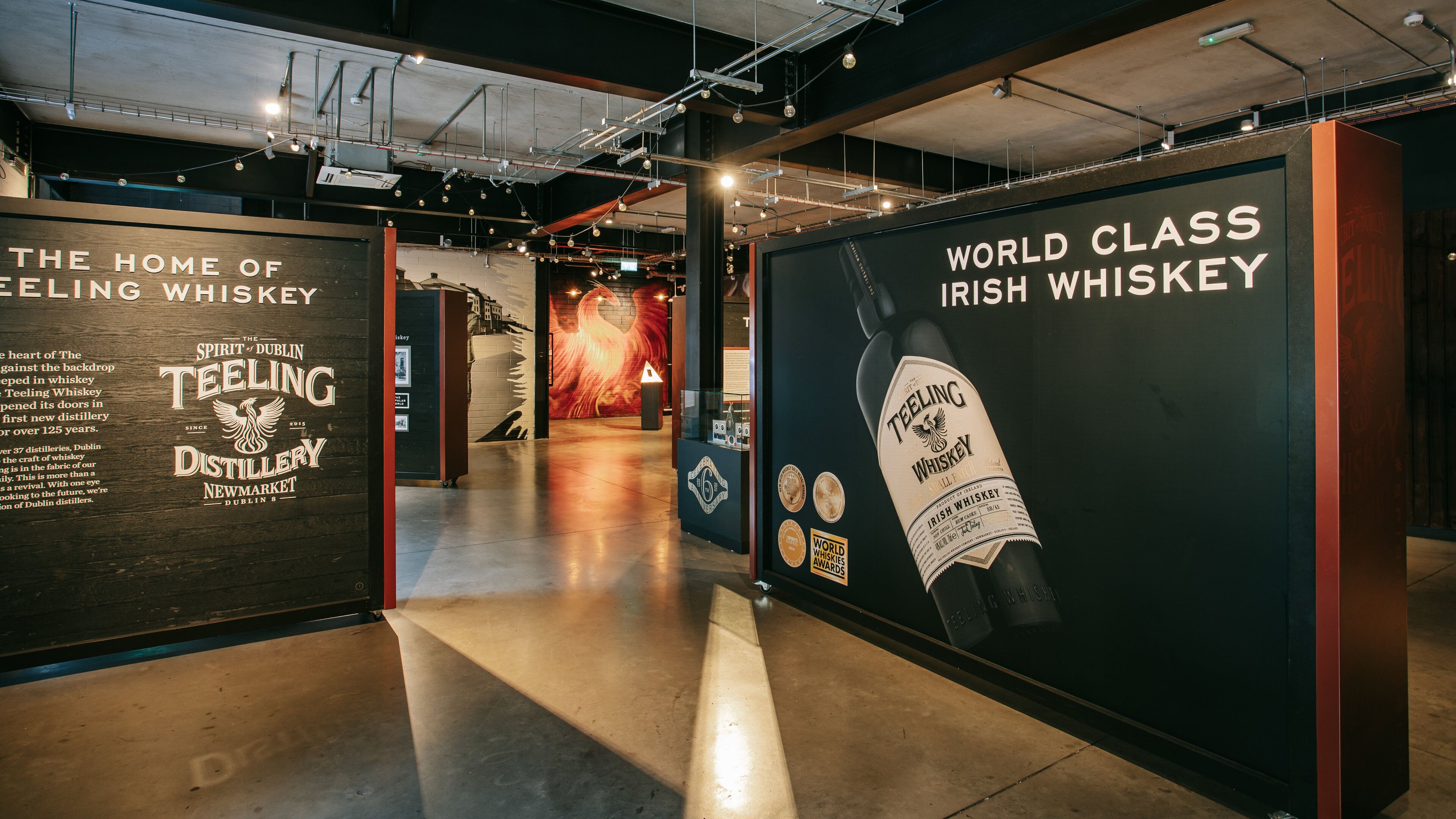 Teeling Whiskey Distillery which includes signage and interior views