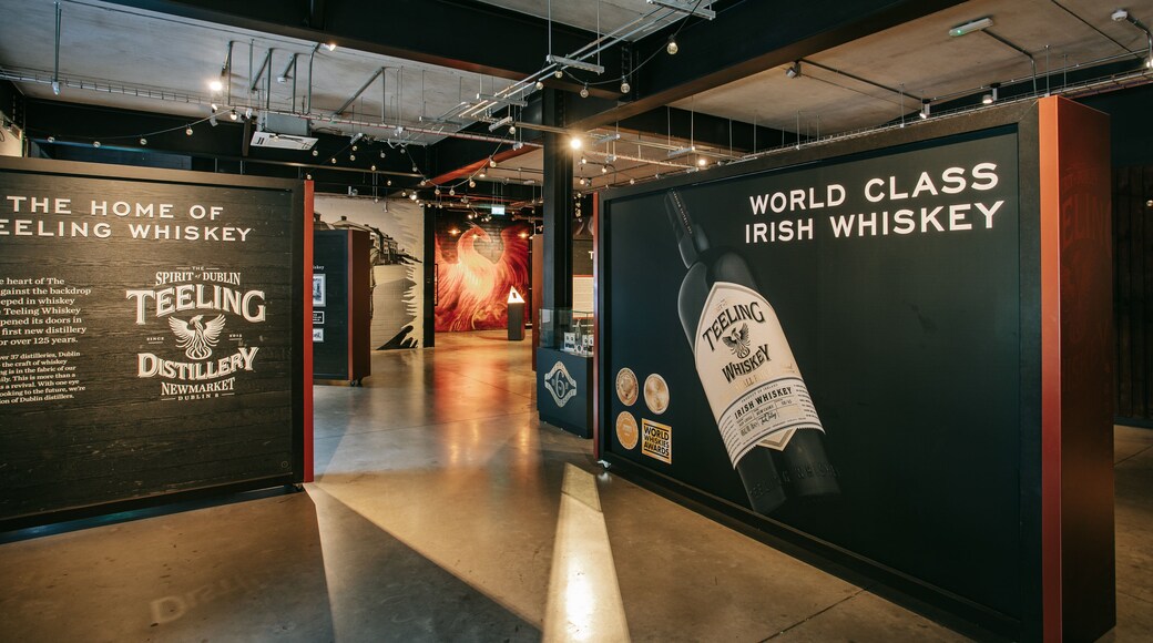 Teeling Whiskey Distillery which includes signage and interior views