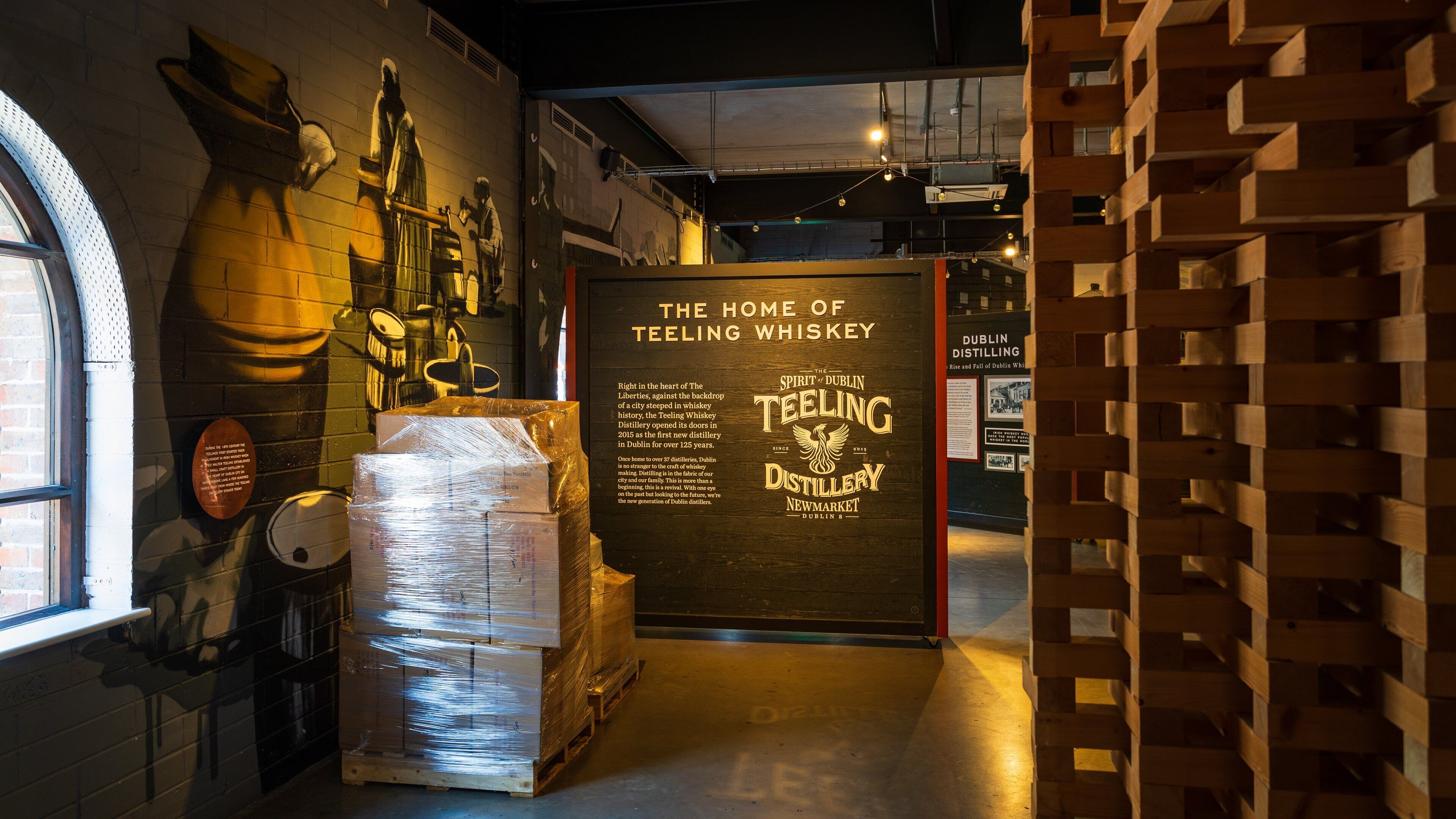 Teeling Whiskey Distillery showing interior views and signage