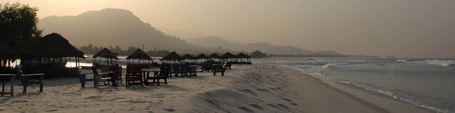 Sunset at River no 2 beach, Sierra Leone