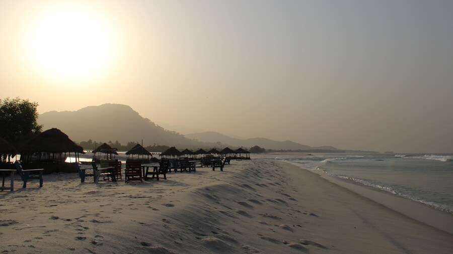 Sunset at River no 2 beach, Sierra Leone