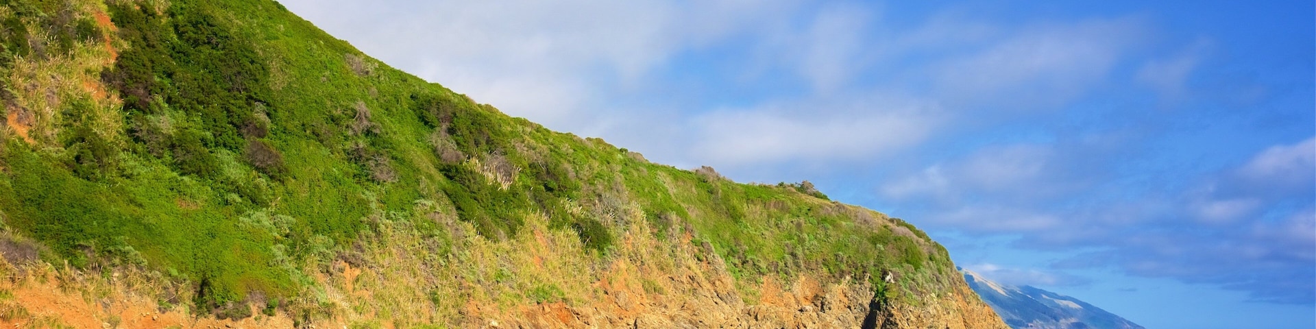 Partington Cove featuring mountains and rocky coastline