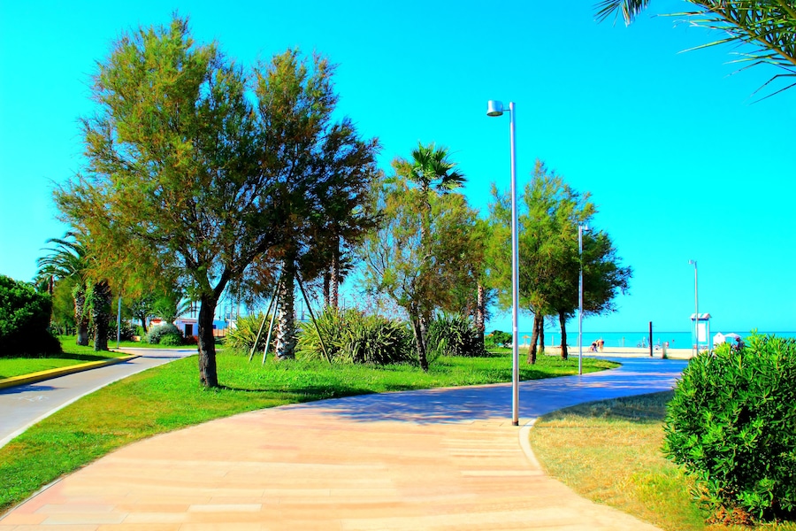 CIVITANOVA MARCHE, ITALY - JUNE 26, 2023: Promenade in Civitanova Marche. Civitanova Marche borders the municipalities: Montecosaro, Porto Sant'Elpidio, Potenza Picena and Sant'Elpidio a Mare