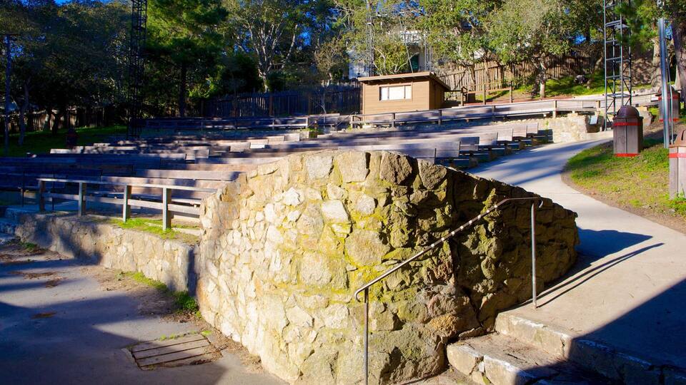 Forest Theater Guild que inclui cenas de teatro e um parque