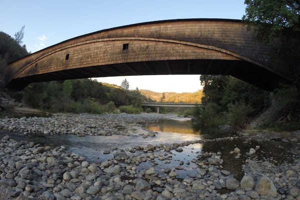This is one of our favorite swimming holes. The added bonus is this is the longest single span covered wooden bridge in the United States. I took this with my GoPro.