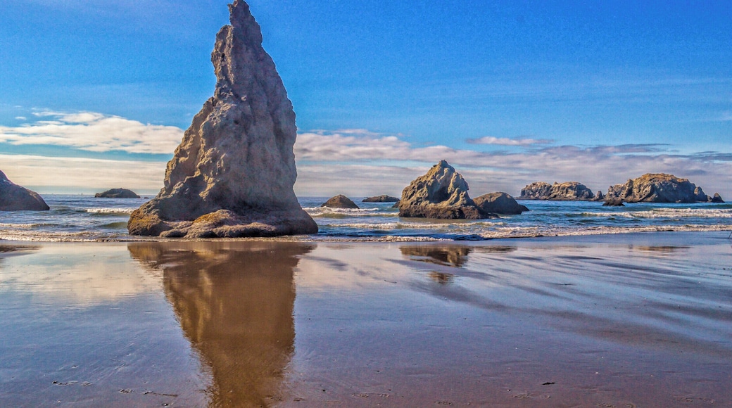 Bandon Beach, OR is a photographer's paradise. In fact I could hardly get a shot myself without getting other photographers in my shot! The rock formations are fascinating and look like something from another world. We spent hours walking this beach - definitely a must see if you're on the Oregon coast.
#oregon #bandon #bandonbeach #beach #blue