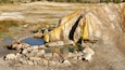 Travertine Hot Springs, Bridgeport, California. Abstract colorful natural