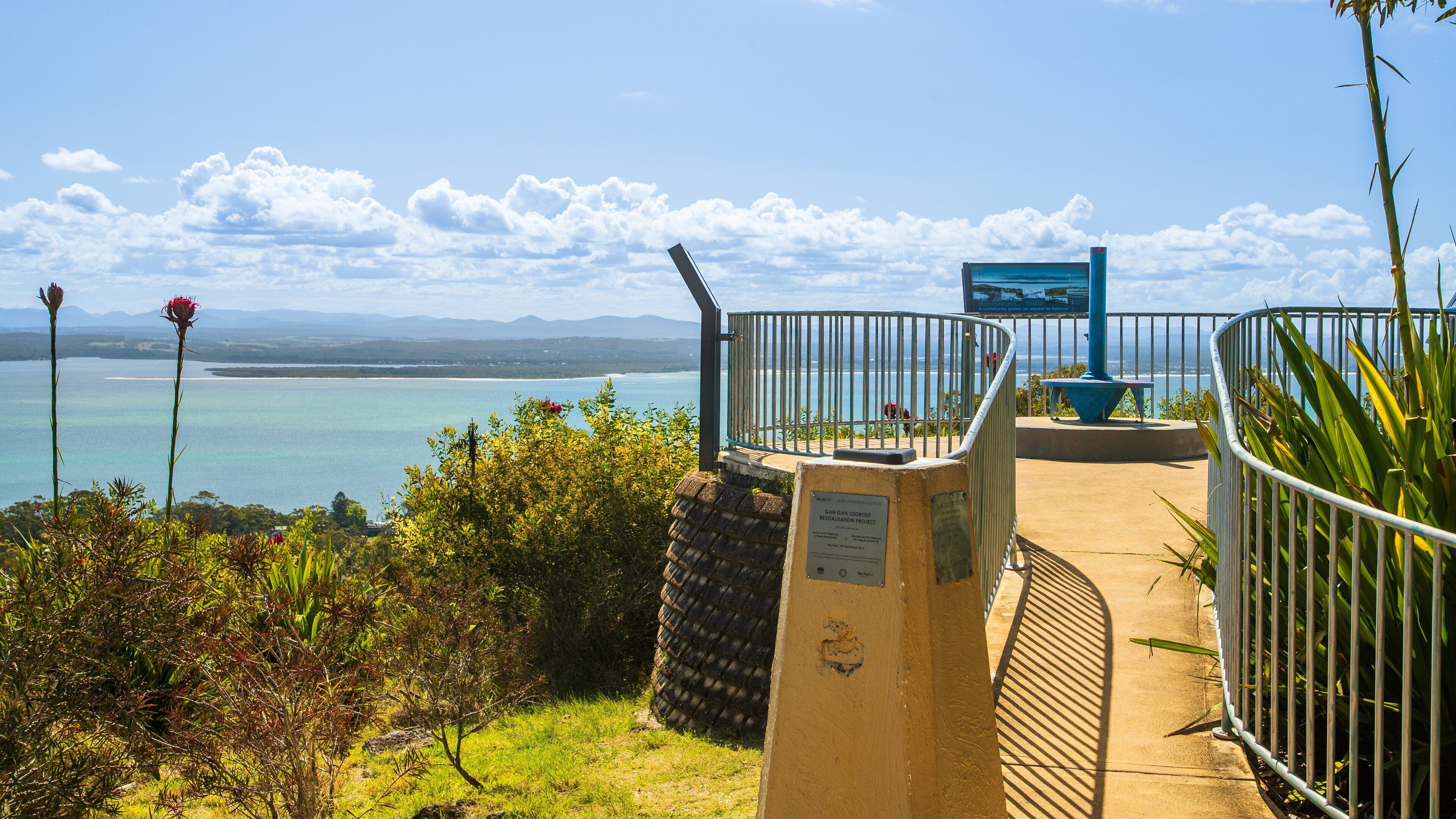 Gan Gan Hill Lookout featuring general coastal views and views